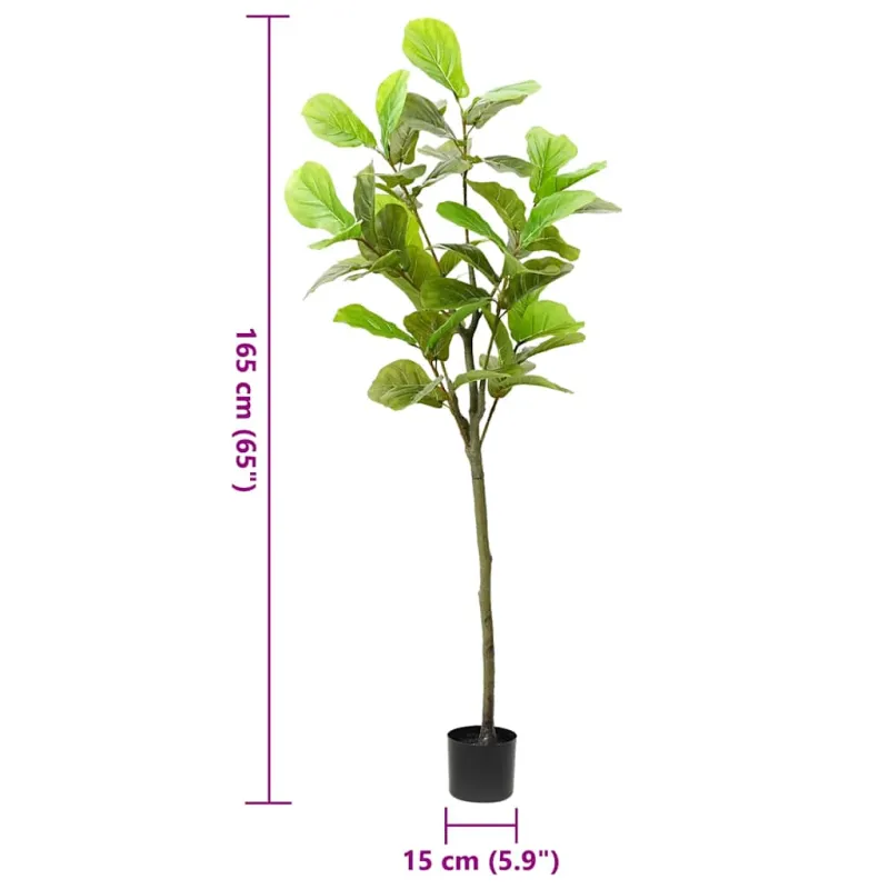 Dirbtinis fikusas, žalios spalvos, 165cm, 48 lapai