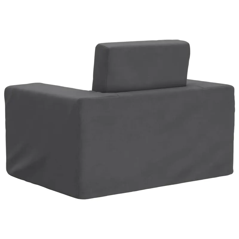 Vaikiška sofa-lova, antracito spalvos, minkštas pliušas