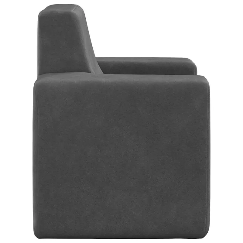 Vaikiška sofa, antracito spalvos, minkštas pliušas