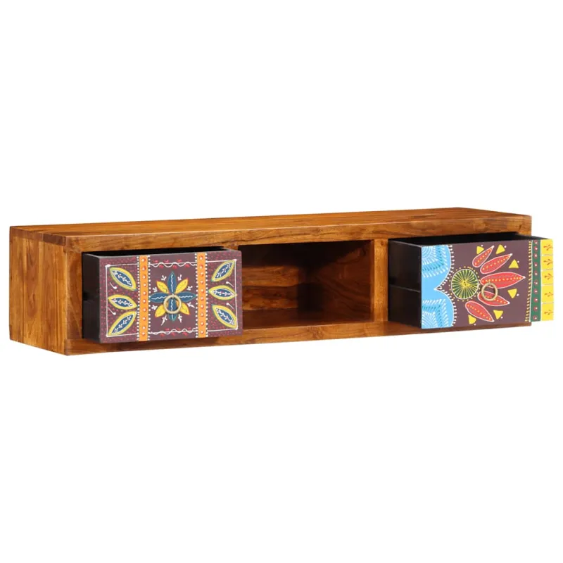 Sieninė TV spintelė Daugiaspalvė 100x30x22 Akacijos masyvo