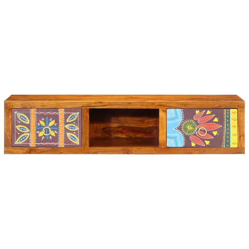 Sieninė TV spintelė Daugiaspalvė 100x30x22 Akacijos masyvo