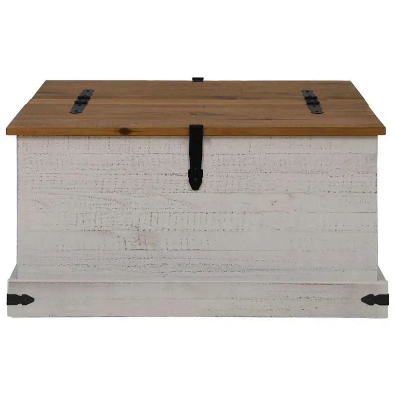 laikymo skrynia HALDEN Balta 91x91x47 cm medžio masyvo pušis