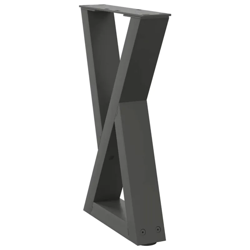 Kavos staliuko kojelės, 2 vnt., antracito spalvos, 38x(42-43,3) cm, plienas