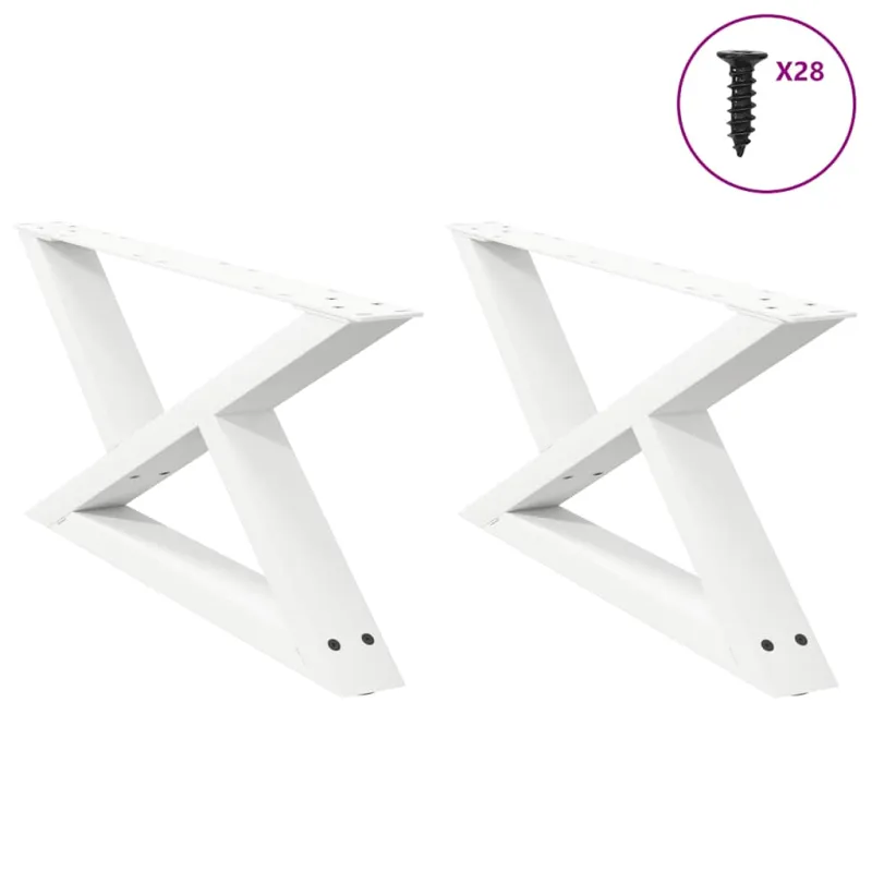 Kavos staliuko kojelės, 2 vnt., baltos, 70x(30-31,3) cm, plienas