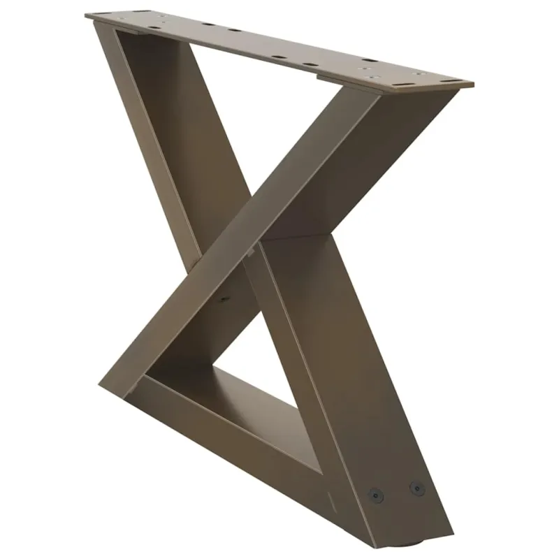 Kavos staliuko kojelės, 2 vnt., natūralus plienas, 50x(30-31,3) cm, plienas