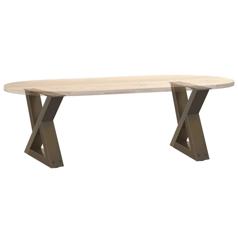 Kavos staliuko kojelės, 2 vnt., natūralus plienas, 30x(30-31,3) cm, plienas