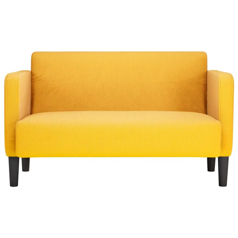 Loveseat sofa, šviesiai geltona, 109cm, velvetinis audinys