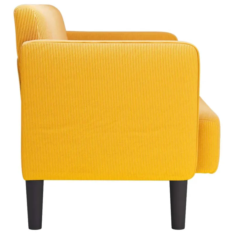 Loveseat sofa, šviesiai geltona, 109cm, velvetinis audinys