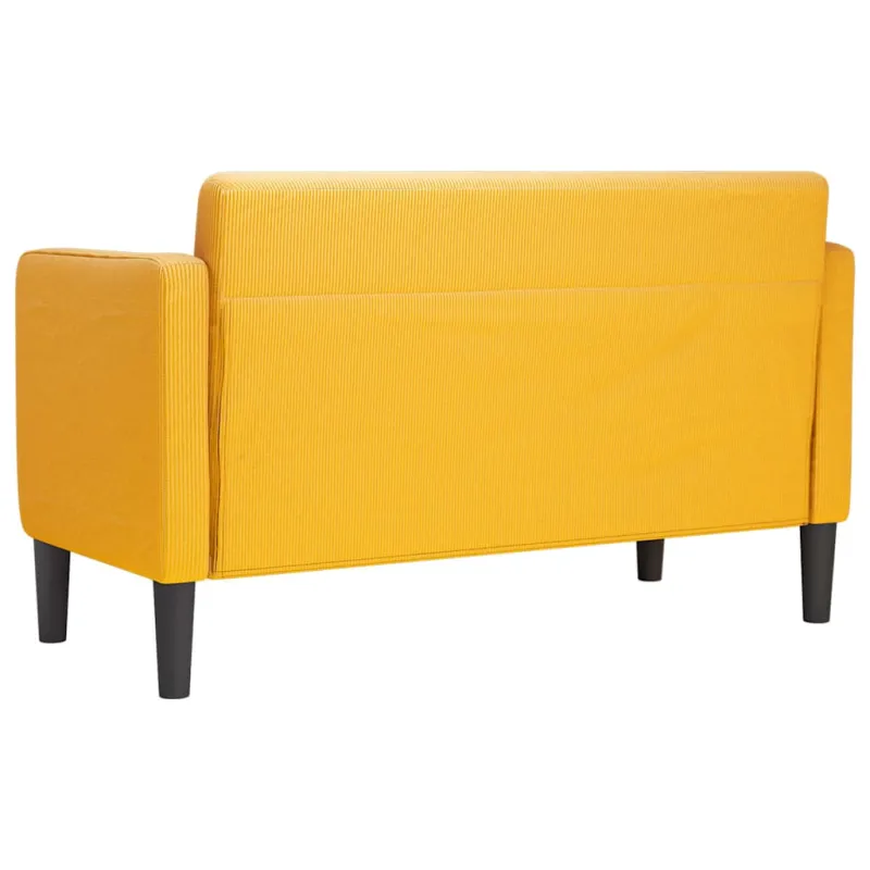 Loveseat sofa, šviesiai geltona, 109cm, velvetinis audinys