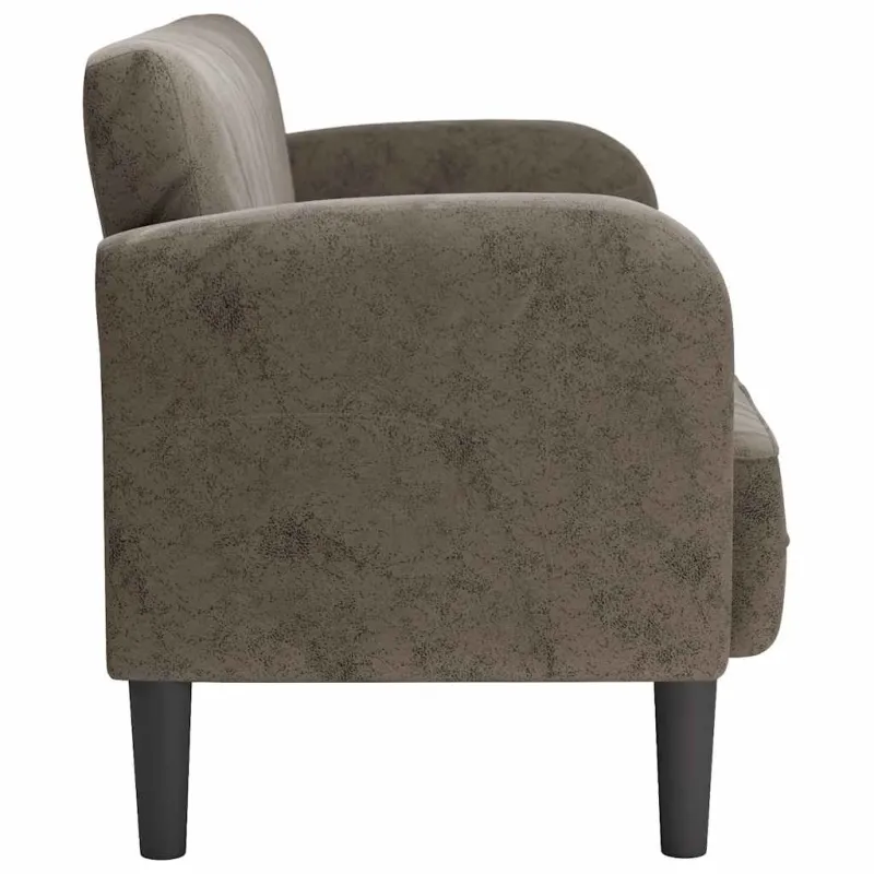Loveseat sofa, tamsiai pilka, 110cm, dirbtinė oda