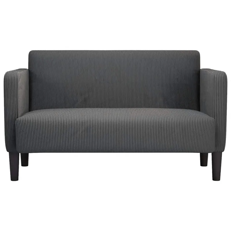 Loveseat sofa, tamsiai pilka, 109cm, velvetinis audinys