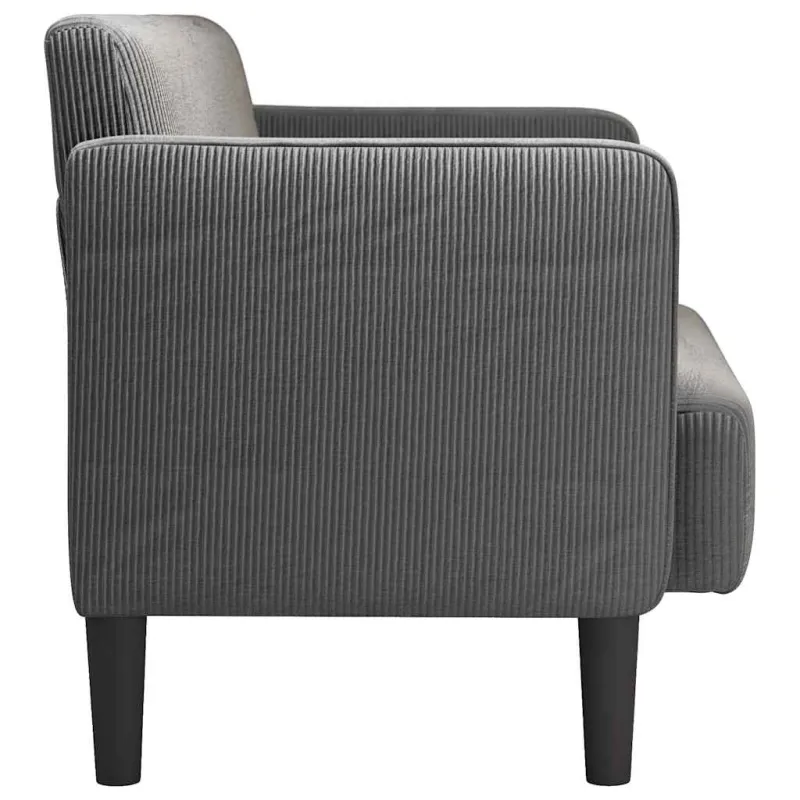 Loveseat sofa, tamsiai pilka, 109cm, velvetinis audinys