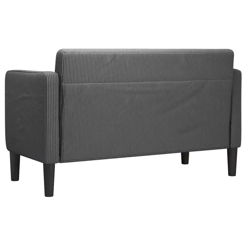 Loveseat sofa, tamsiai pilka, 109cm, velvetinis audinys