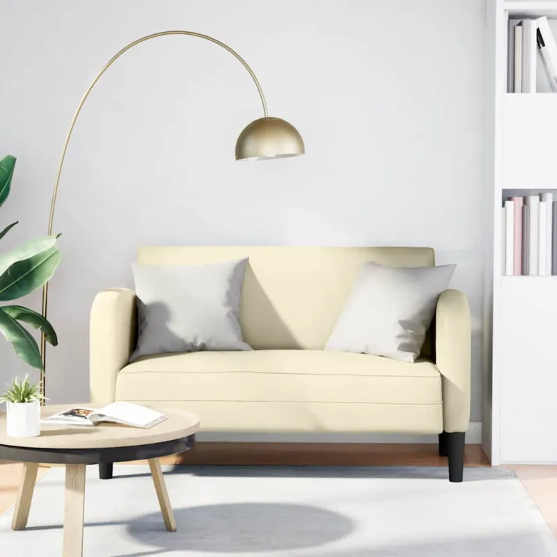 Loveseat sofa, kreminė, 110cm, dirbtinė oda