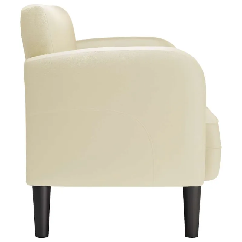 Loveseat sofa, kreminė, 110cm, dirbtinė oda