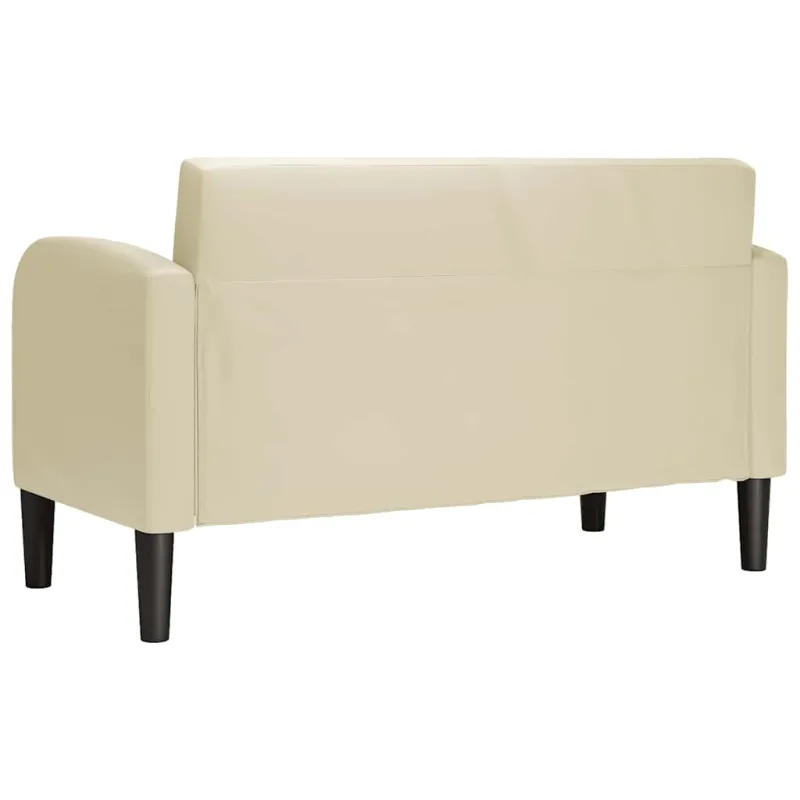 Loveseat sofa, kreminė, 110cm, dirbtinė oda