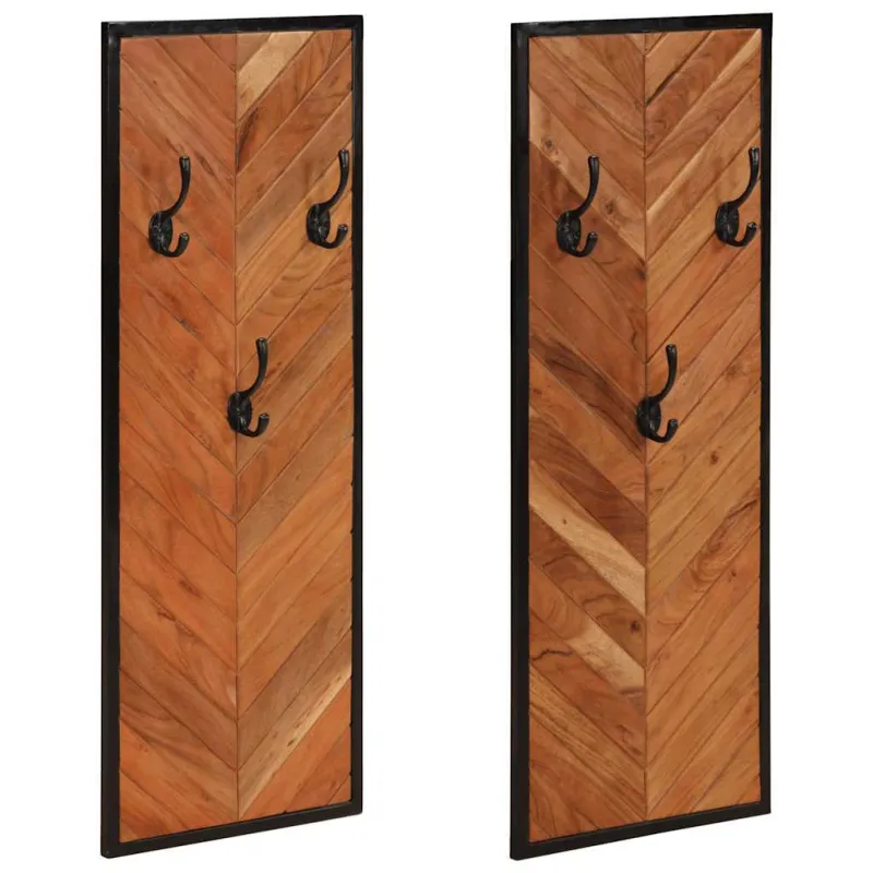 paltų kabyklos 2 vnt 35x1x90 cm akacijos masyvo