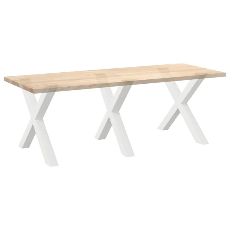 Valgomojo stalo kojos, 3 vnt., baltos, 90x(72-73) cm, plienas, X formos