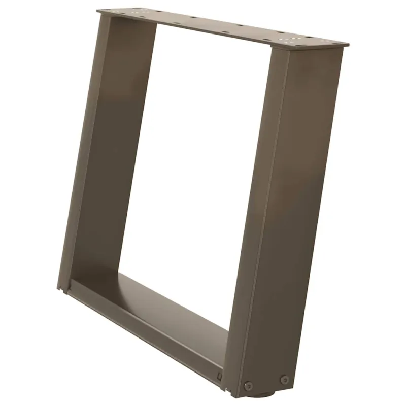 Kavos staliuko kojelės, U formos, 2 vnt., natūralus plienas, 70x(42-43) cm, plienas
