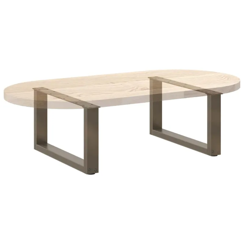 Kavos staliuko kojelės, U formos, 2 vnt., natūralus plienas, 70x(30-31) cm, plienas