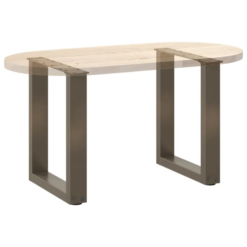Kavos staliuko kojelės, U formos, 2 vnt., natūralus plienas, 28x(42-43) cm, plienas