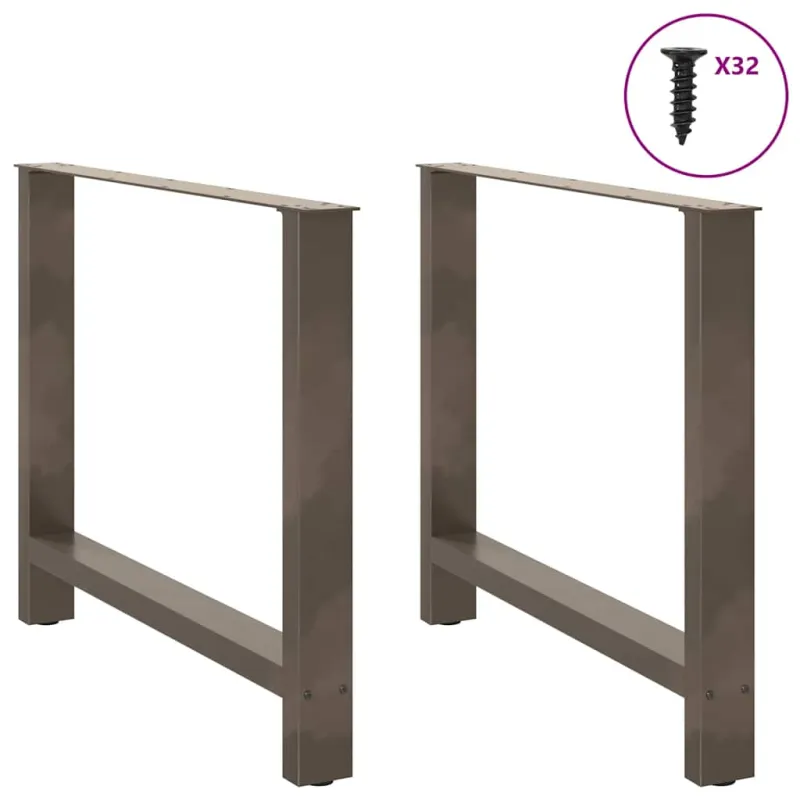 Valgomojo stalo kojos, 2 vnt., natūralaus plieno, 90x(72-73) cm, plienas