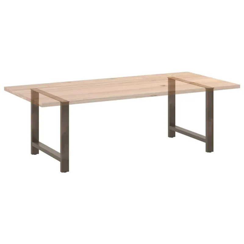 Valgomojo stalo kojos, 2 vnt., natūralaus plieno, 90x(72-73) cm, plienas