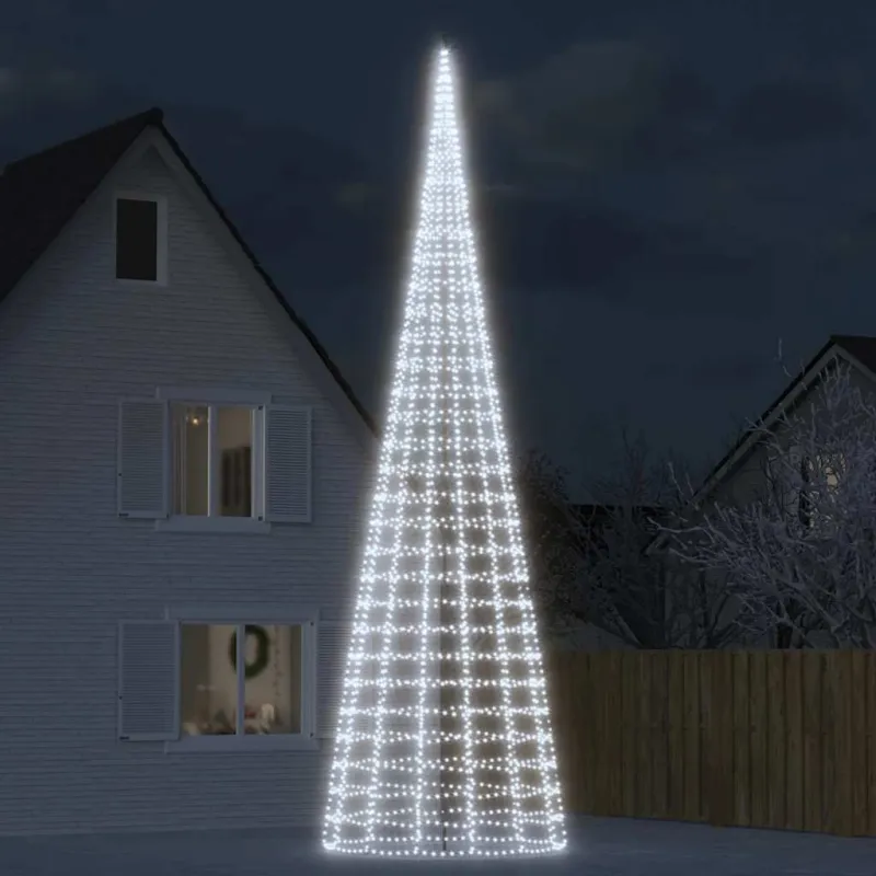 LED Kalėdų eglutė 3000 LED šaltai balta 800 cm