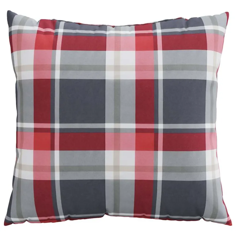Sofos pagalvėlės, 4 vnt., raudoni languoti, 50x50 cm, audinys