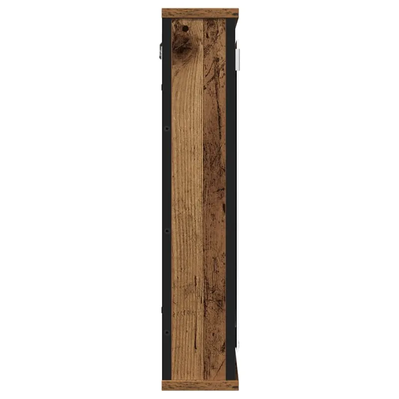 Vonios spintelė, veidrodinė, senovinė mediena, 42x12x60cm, inžinerinė mediena