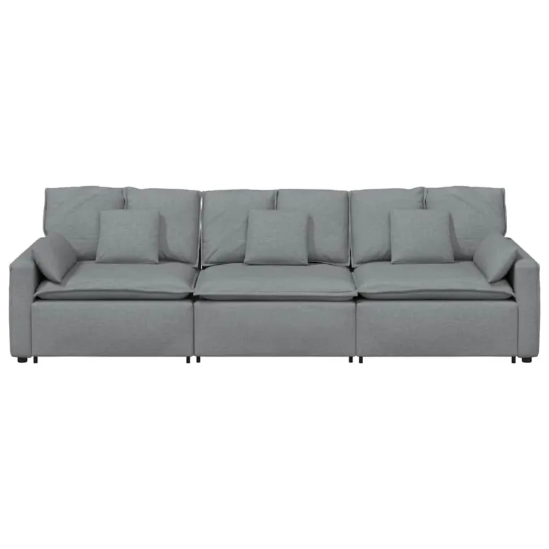 Modulinė sofa su pagalvėlėmis, šviesiai pilka