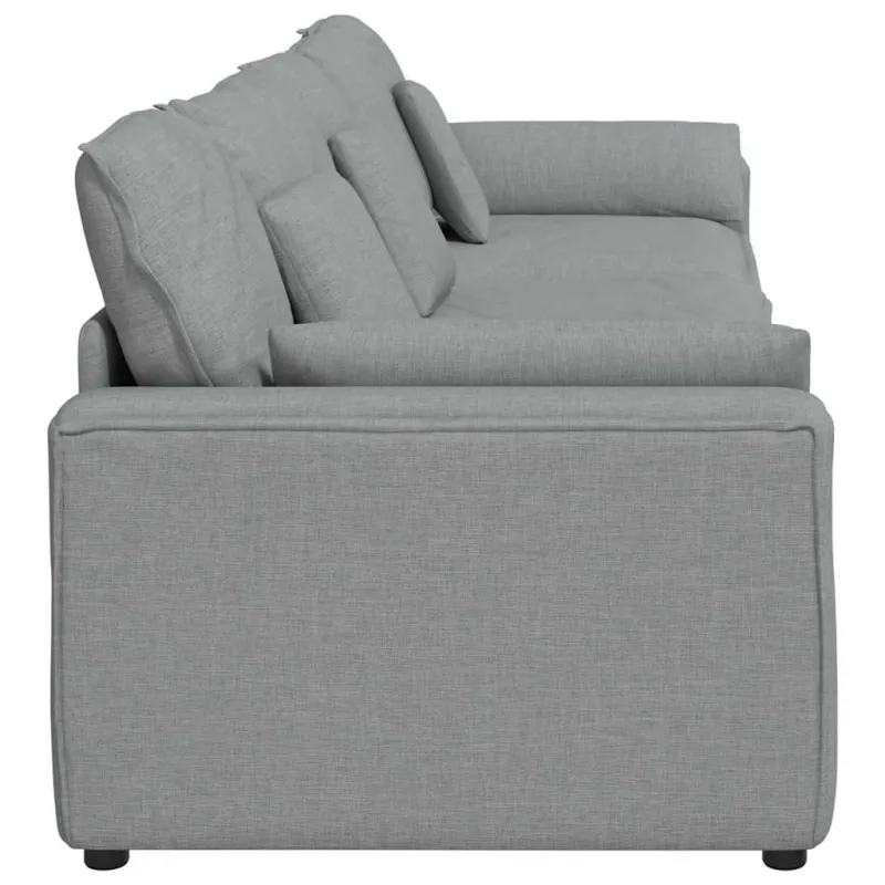 Modulinė sofa su pagalvėlėmis, šviesiai pilka
