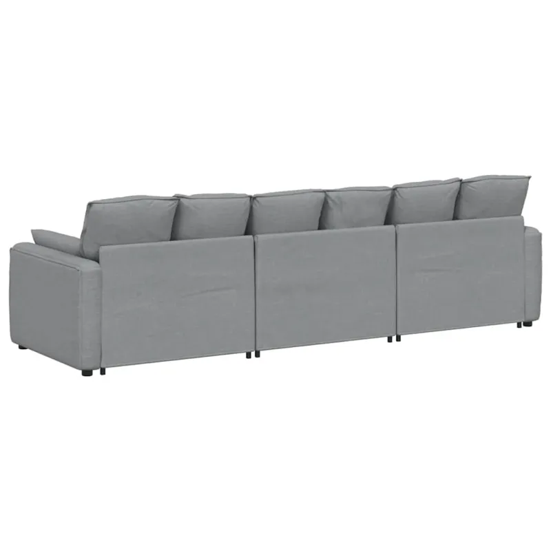 Modulinė sofa su pagalvėlėmis, šviesiai pilka