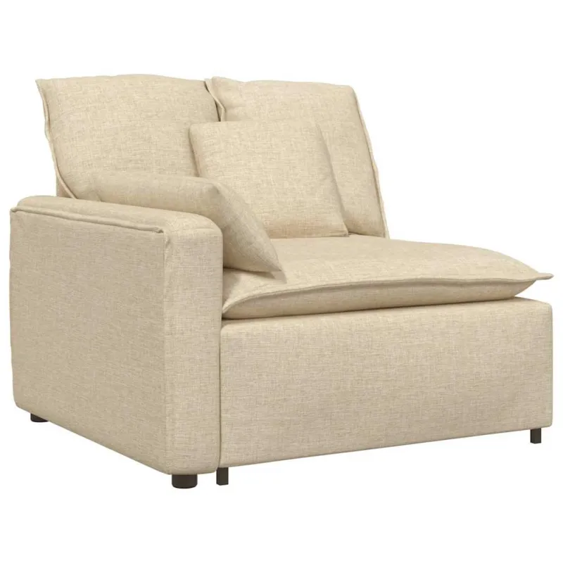 Modulinė sofa su pagalvėlėmis, kreminės spalvos