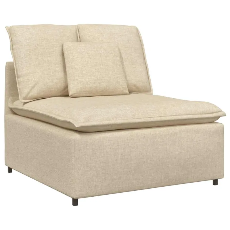 Modulinė sofa su pagalvėlėmis, kreminės spalvos