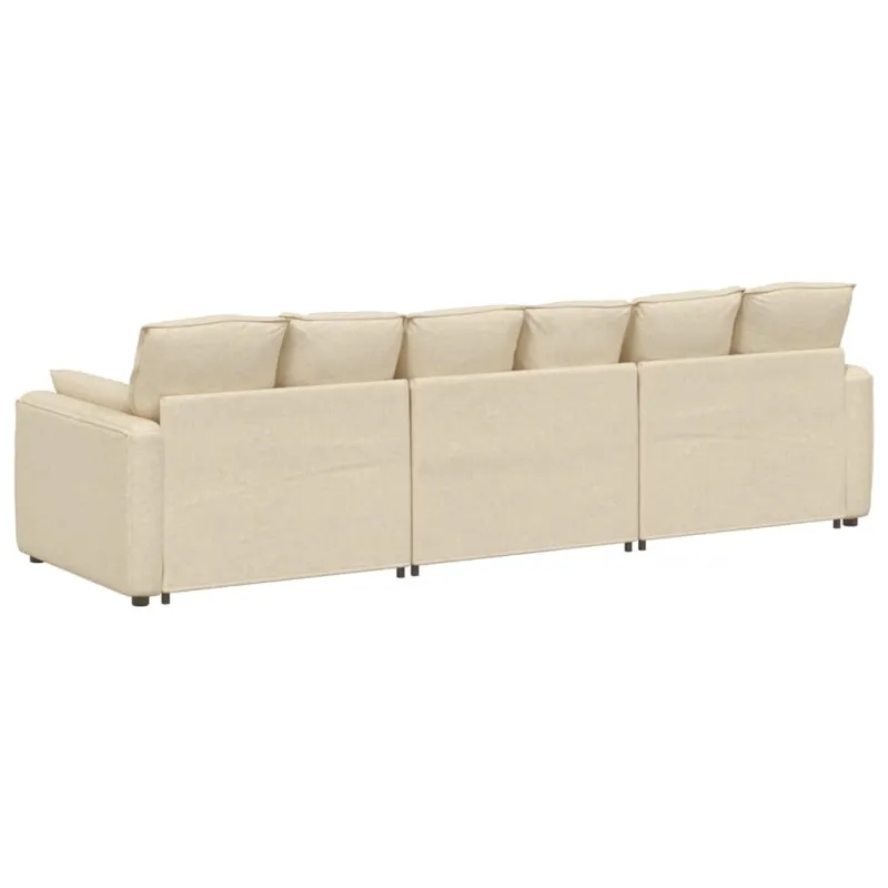 Modulinė sofa su pagalvėlėmis, kreminės spalvos