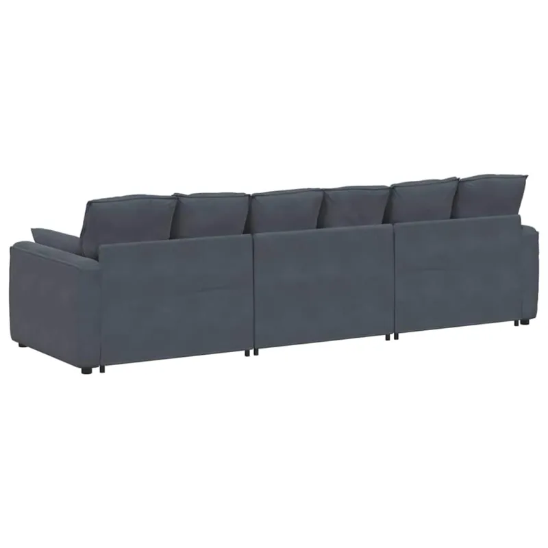 Modulinė sofa su pagalvėlėmis, tamsiai pilka