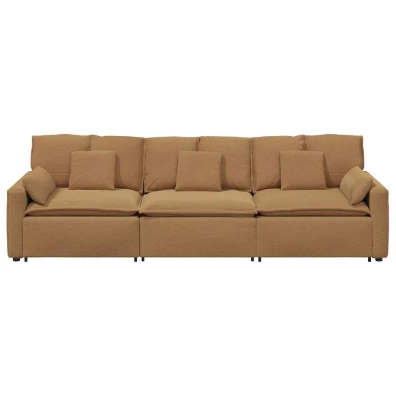 Modulinė sofa su pagalvėlėmis, smėlio spalvos