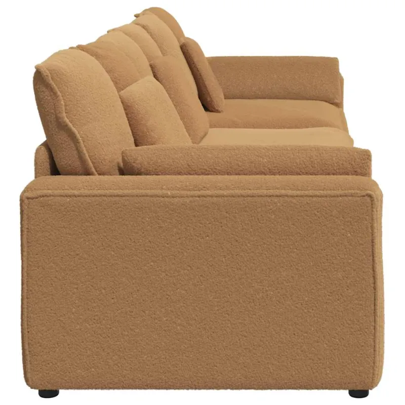 Modulinė sofa su pagalvėlėmis, smėlio spalvos