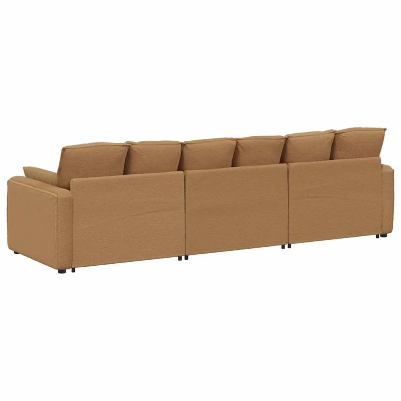 Modulinė sofa su pagalvėlėmis, smėlio spalvos