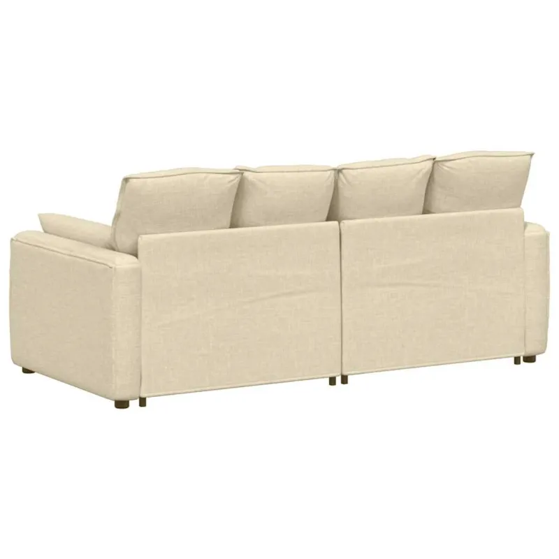 Modulinė sofa su pagalvėlėmis, kreminės spalvos