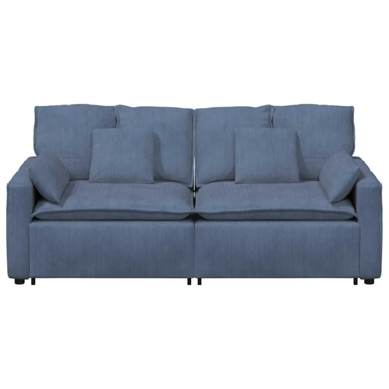 Modulinė sofa su pagalvėlėmis, mėlyna