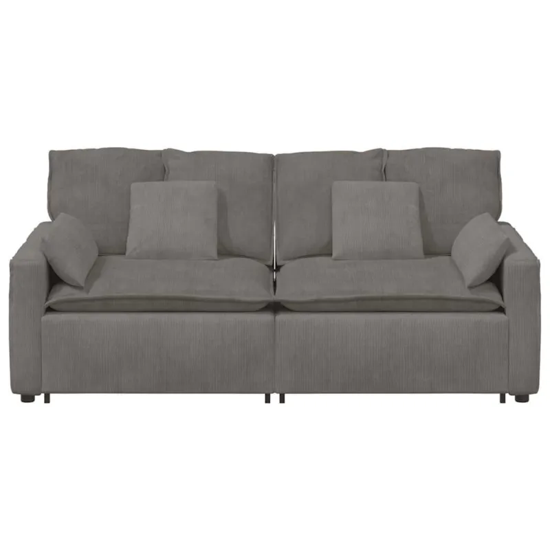 Modulinė sofa su pagalvėlėmis, šviesiai pilka