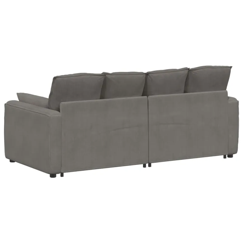 Modulinė sofa su pagalvėlėmis, šviesiai pilka