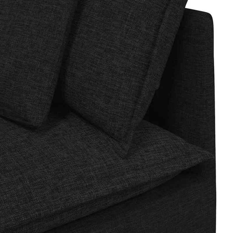 Modulinė sofa su pagalvėlėmis, audinys, juoda