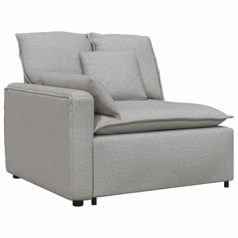 Modulinė sofa su pagalvėlėmis, audinys, debesų pilka