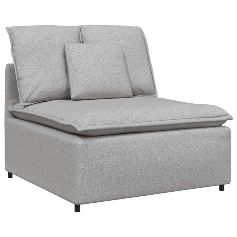 Modulinė sofa su pagalvėlėmis, audinys, debesų pilka