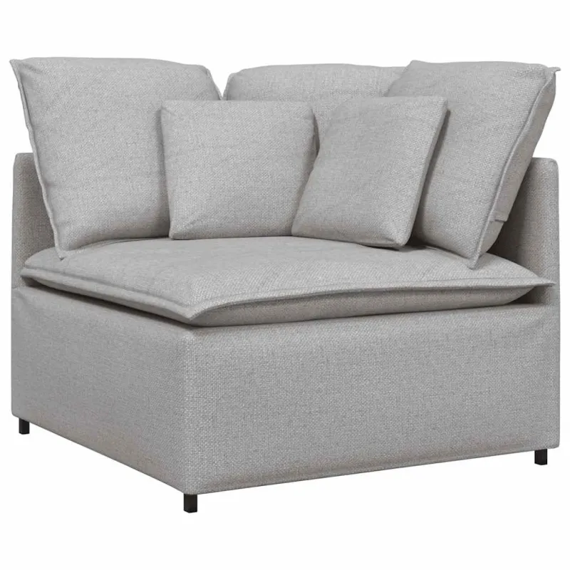 Modulinė sofa su pagalvėlėmis, audinys, debesų pilka