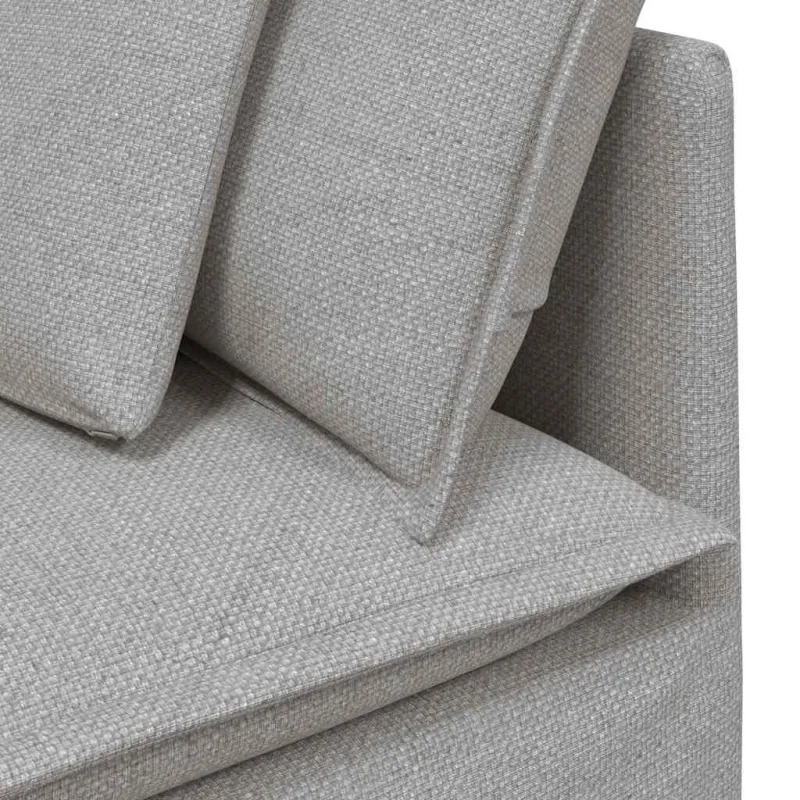 Modulinė sofa su pagalvėlėmis, audinys, debesų pilka