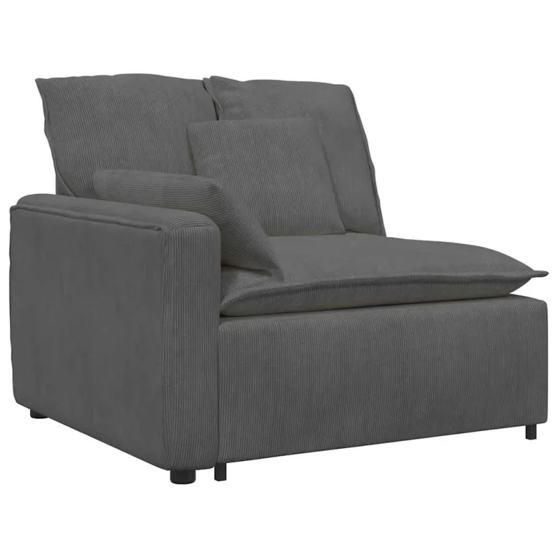 Modulinė sofa su pagalvėlėmis, velvetas, tamsiai pilka